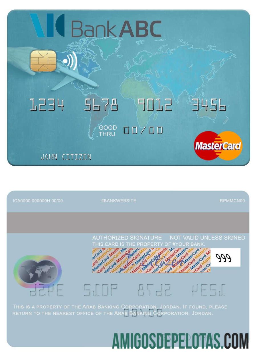 Jordan Arab Banking Corporation Mastercard real example